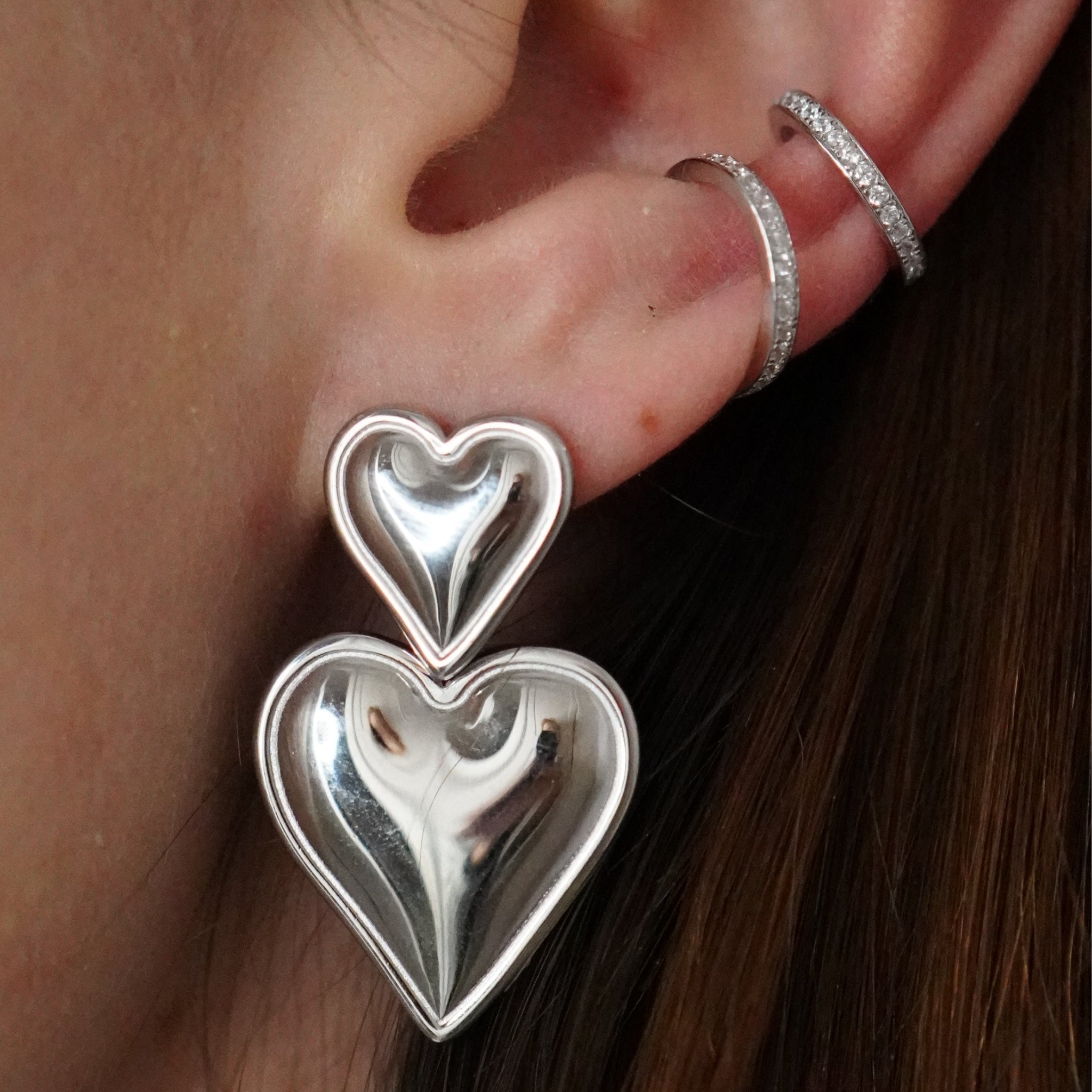 Double Heart | Studs