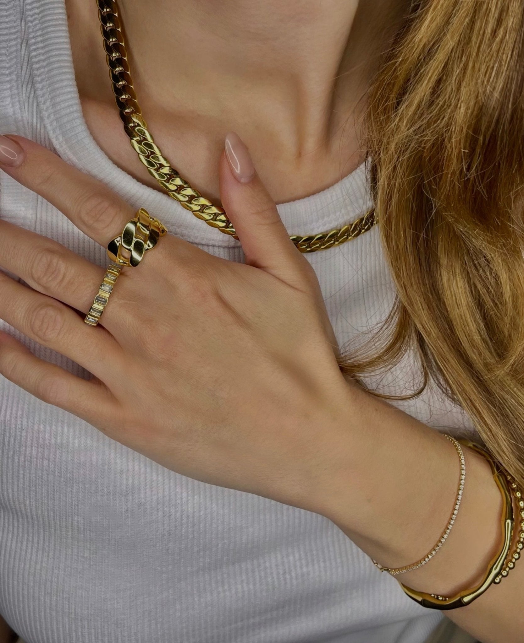 Choker chain | Necklace - Stainless steel, 18k gold plated chain necklace - waterproof necklace - must have - Jewel Your Way