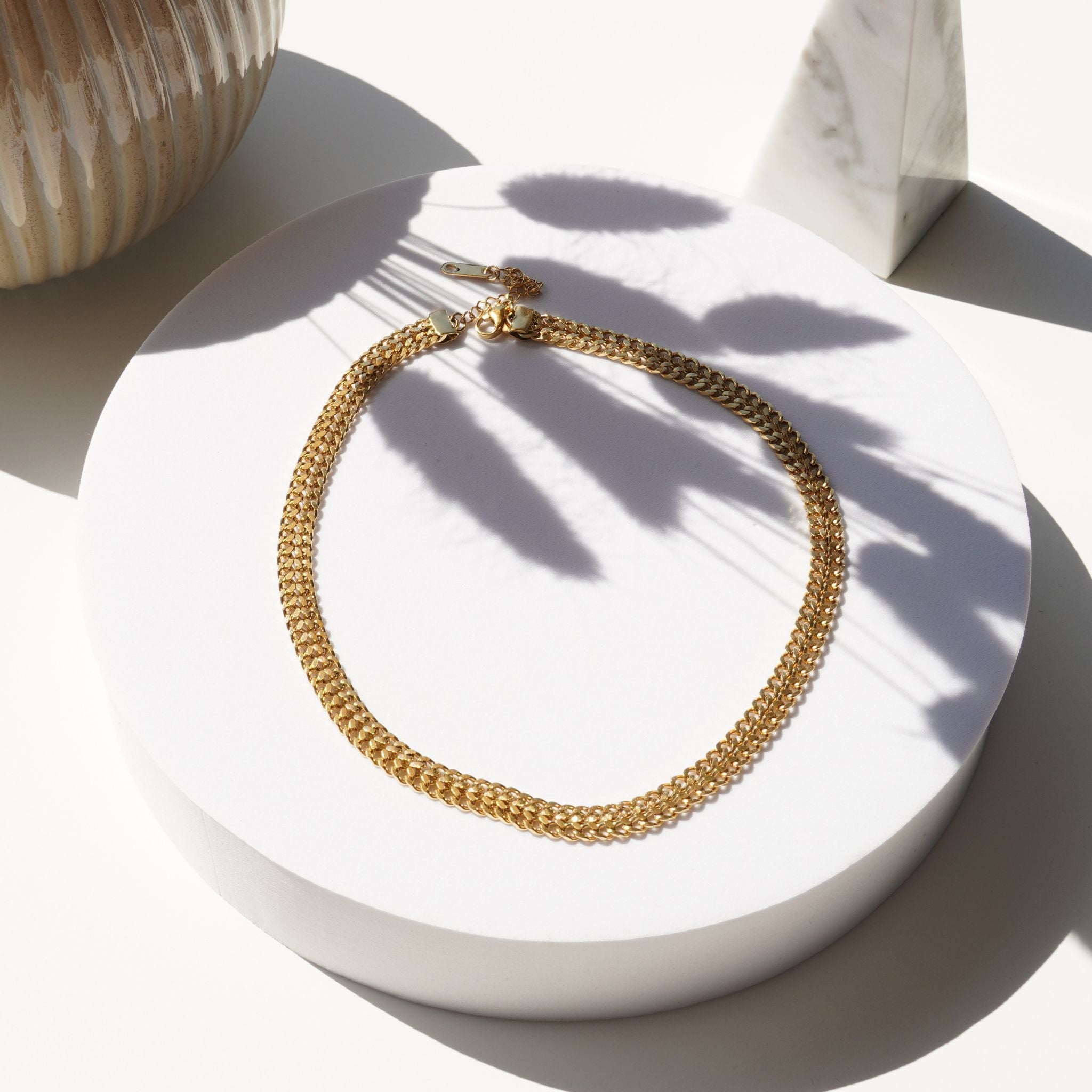 Linked in Style | Chain - Banded link chain necklace - 18k gold plate necklace - waterproof jewelry - Jewel Your Way