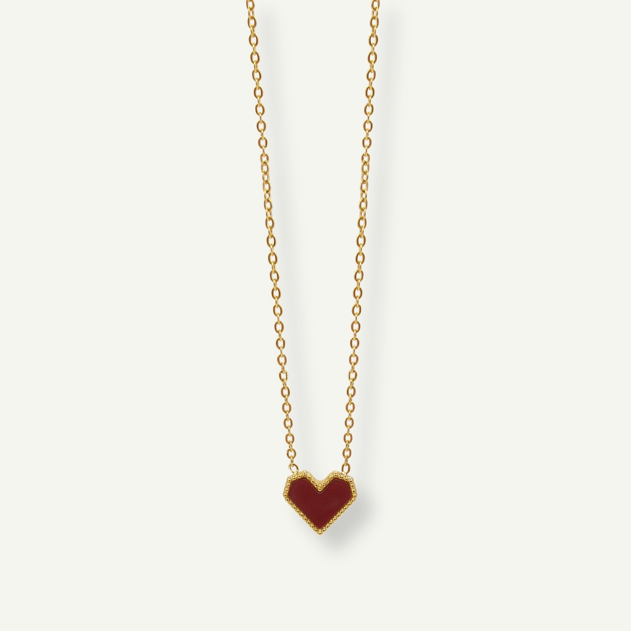 Tiny red heart on sale necklace