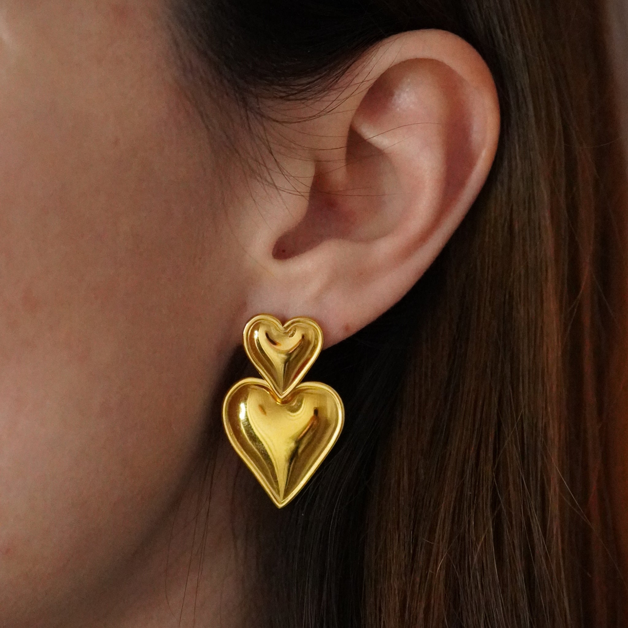 Double Heart | Studs