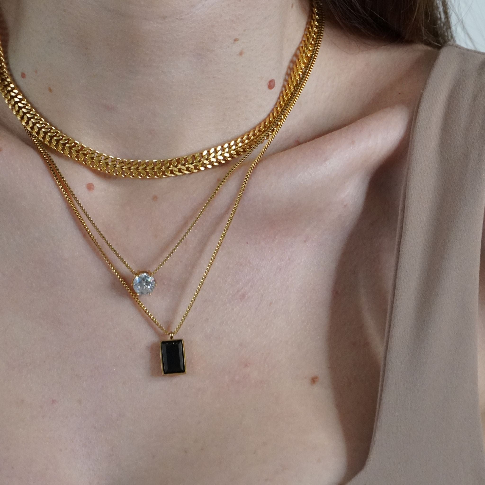 Linked in Style | Chain - Banded link chain necklace - 18k gold plate necklace - waterproof jewelry - Jewel Your Way